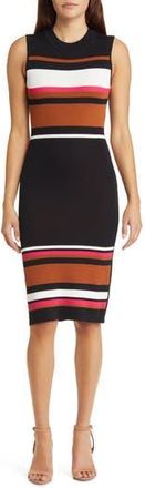 Vince Camuto Stripe Sleeveless Body-Con Dress in Black at Nordstrom Rack, Size X-Large