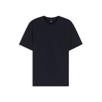 BOSS Vertical-stripe T-shirt in mercerised cotton
