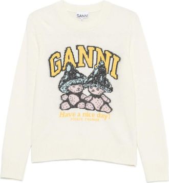 Ganni Intarsia-knit Sweater