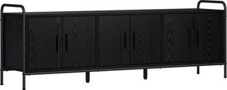 vidaXL Mobile Tv 146 X 33 X 50 Cm Rovere Nero Legno Ingegnerizzato Vidaxl