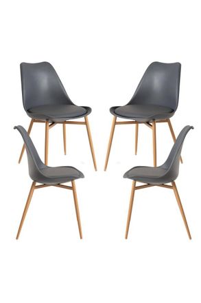 Regalos Miguel Packs Sillas Comedor - Pack 4 Sillas Raler - Gris Oscuro