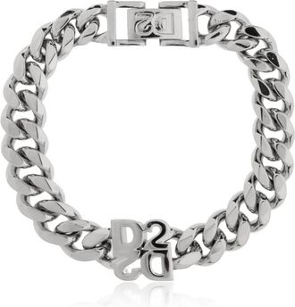 Dsquared2 Messing Armband Met Logo - Heren - Armbanden - Grijs - M - Accessoires