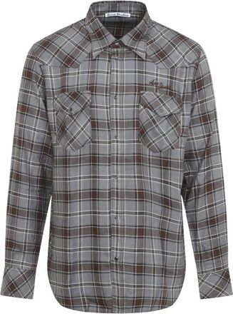 Acne Studios Western Shirt met Drukknopen - Heren - Casual Overhemden - Grijs - M - Katoen - Overhemden