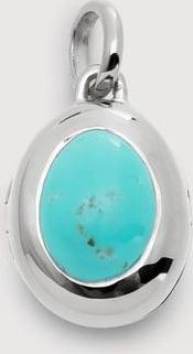 Monica Vinader Sterling Silver December Birthstone Locket Turquoise