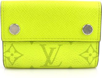 Louis Vuitton Green Yellow Pvc Leather Wallet (Tri-Fold) (Pre-Owned)