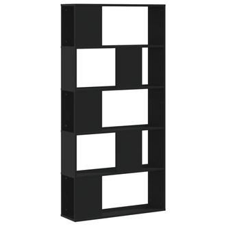 vidaXL Vidaxl - Librer&iacute;a 5 Niveles Madera Ingenier&iacute;a Negra 80,5x23,5x162,5 Cm