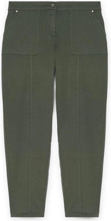 Fiorella Rubino Broek met carrot fit - Dames - Straight fit broeken - Groen - XL - Katoen - Broeken