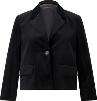 Windsor Ds612V2 Katoenen Fluwelen Blazer - Dames - Jassen - Zwart - Maat: XS Katoen
