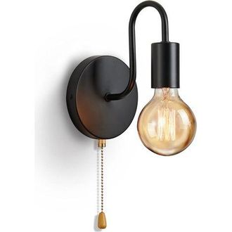 OEM Aplique De Pared E27 Con Interruptor, L&aacute;mpara De Pared Vintage Con Casquillo Est&aacute;ndar E27 Para Sal&oacute;n O Dormitorio, Decoraci&oacute;n Industrial (bombilla No 