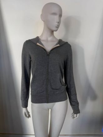Monrow Baby Thermal Zip Up Hoody In Heather Grey