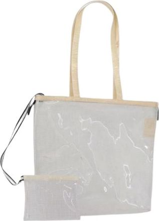 Miu Miu Pre-owned Tote Bags, female, Beige, Size: ONE SIZE Pre-owned Clear Vinyl Tote Bag