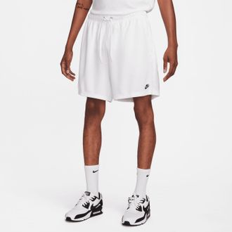 Nike Mens Club Mesh Shorts In White/black