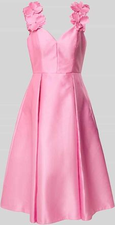 Adrianna Papell Cocktailkleid mit Kellerfalten in Pink, Größe 36