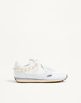 Valentino Garavani Stud Up Trainer In Leather And Nylon