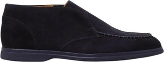 Doucal's Elastische Chukka Moccasin Schoen - Heren - Enkellaarsjes - Blauw - 43 1/2 EU - Leer - Schoenen