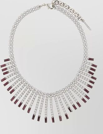 Alessandra Rich crystal fringe embellished necklace