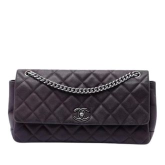Chanel Pre-owned Classic Flap Bag - Dames - Pre-owned - Paars - Maat: ONE Size Leer