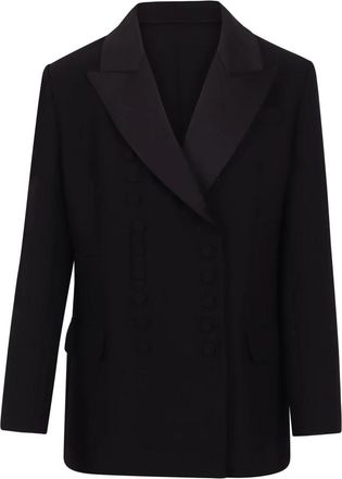 Vivetta Dubbele rij knopen jas met decoratieve buitenknopen - Dames - Blazers - Zwart - XL - Jassen