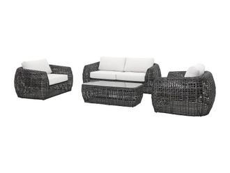 VENTE-UNIQUE.COM Conjunto de sal&oacute;n para jard&iacute;n resina gris antracita