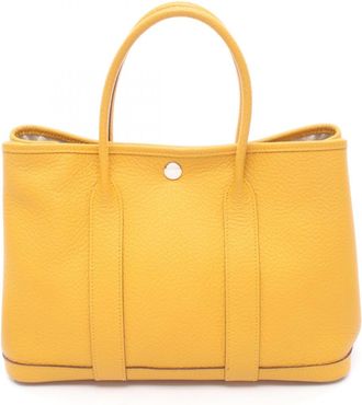 Herm&egrave;s Yellow Country Leather Handbag Tote Bag (Pre-Owned)