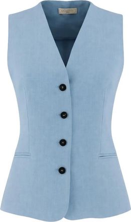 Antonelli Jesi Waistcoat - Dames - Gillet - Blauw - XS - Leer - Kostuums