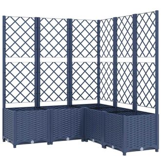 vidaXL Jardinera Con Enrejado Pp Azul Gris 120x120x136 Cm Vidaxl