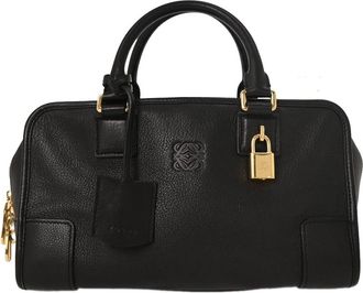 Loewe Amazona Bag Leather Black Leather Handbag (Pre-Owned)