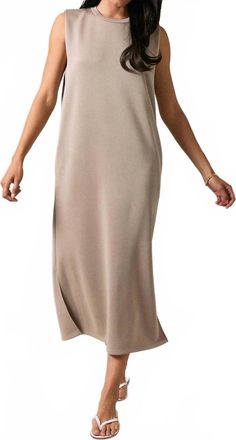 Le Lis Blanc Deux Katie Maxi Dress In Taupe
