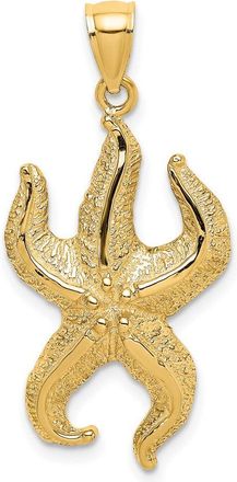 Diamond2Deal 10k Yellow Gold Textured Starfish Charm