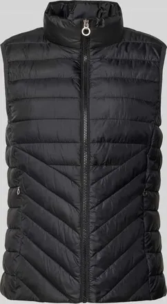 s.Oliver Red Label Slim Fit Steppweste mit Stehkragen in Metallic Black, Größe 34