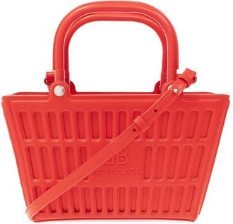 Balenciaga Mag Small Basket Bag - Dames - Mini tas - Rood - ONE Size - Leer - Tassen