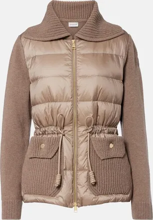 Moncler Down-paneled wool and cashmere cardigan