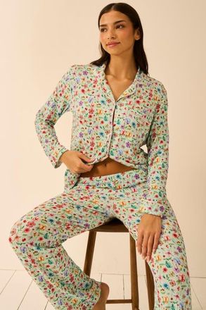 Stripe and Stare Long Pyjama Set in Ethereal Wildflowers at Nordstrom, Size X-Small Uk