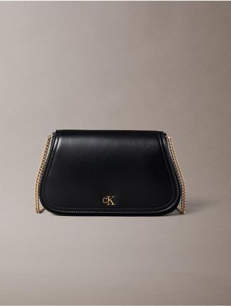 Calvin Klein Womens Curved Monogram Chain Wallet - Black