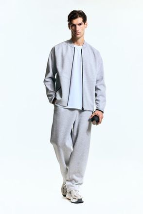 H&M Sports Bomber Jacket With Drymove in Light Gray Melange at Nordstrom, Size Xx-Large