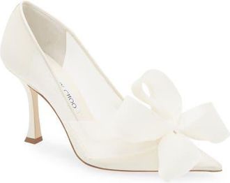 Jimmy Choo London Staz Pointed Toe Pump in Ivory/Ivory at Nordstrom, Size 10.5Us