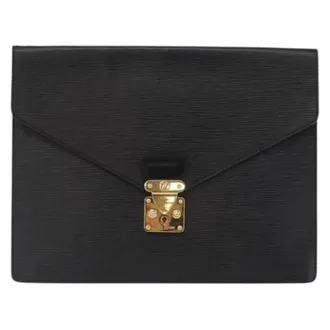 Louis Vuitton Pre-owned Clutches, unisex, Black, Size: ONE SIZE Pre-owned Porte-documents Senateur Bag