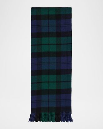 Toteme Checked Cashmere and Wool Scarf
