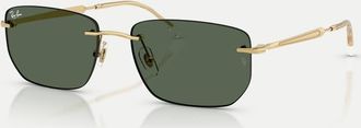 Ray-Ban Occhiali da sole irregolari tonalit&agrave; oro arista con lenti verdi