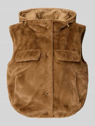 Luisa Cerano Luisa Cerano Weste mit Kunstfellbesatz in Camel, Gr&ouml;&szlig;e 42
