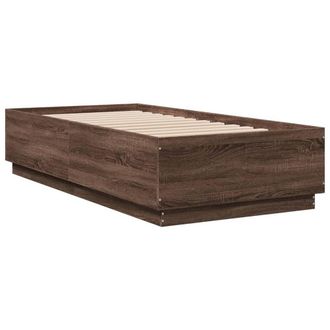 Berkfield Home Modern Bed Frame without Mattress Brown Oak 75x190 cm Small Single