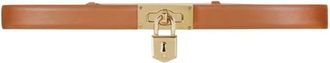 Elisabetta Franchi Cintura in pelle con lucchetto gioiello - - Accessories - Donna - Marrone - S