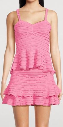 LoveShackFancy Azami Knit Top In Lovestruck Pink