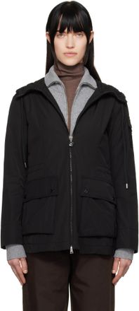 【関税＆送料込み】Moncler 'Hede' Black Nylon Down Jacket Black Hede Hooded Short Down Jacket - Short Down Jackets for