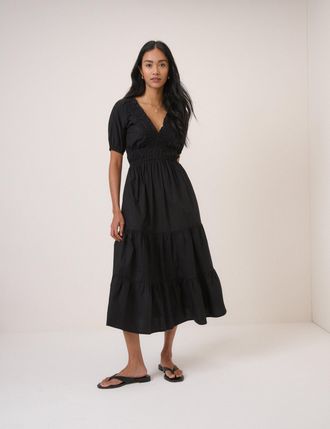 Nobody's Child Black Tiered Madison Midi Dress