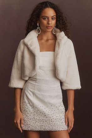 Shelli Segal Faux Fur Bolero