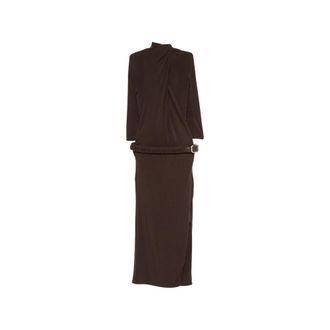 The Attico Belted Open-back Maxi Dress