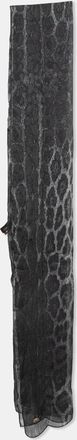 Roberto Cavalli Black Animal Print Silk Stole