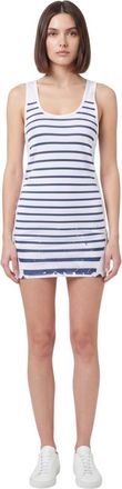 Jean Paul Gaultier White Stripes Scoop Neck Mini Dress