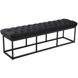 Clp Taburete Pie De Cama Amun Tela & Negro Negro 150 Cm